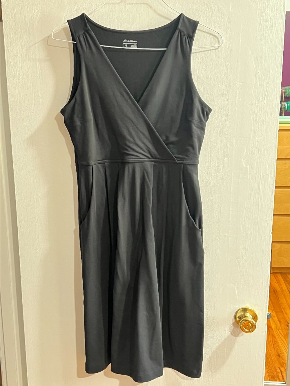 Eddie Bauer Medium TALL Midi Dress w/ pockets - Black